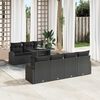 vidaXL Tuin Sofa Set met kussen met opslag 8 pcs Zwart Poly Rattan