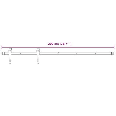 vidaXL Schuifdeur met beslag 90x210 cm massief grenenhout