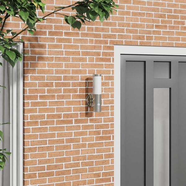 vidaXL Buiten Wandlamp Zilver 15 x 7,5 x 33 cm