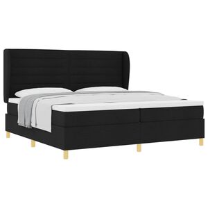 vidaXL Boxspringbed met Matras Donkergrijs 90x190 cm Zwart Stof