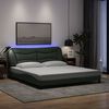 vidaXL Bedframe met LED zonder matras "Hvar" 180x200 cm stof donkergrijs