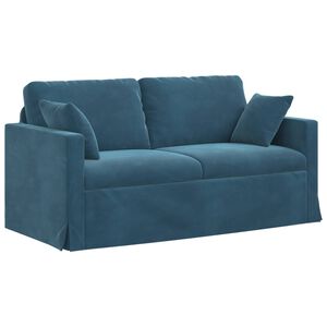 vidaXL Bank Blauw 158 x 78 x 80 cm Fluweel
