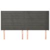 vidaXL Hoofdbord met randen 163x16x118/128 cm fluweel donkergrijs