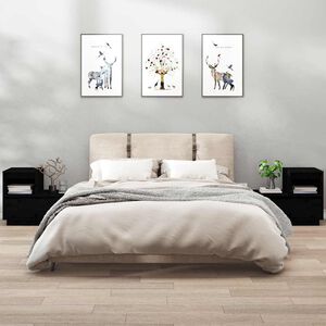 vidaXL Nachtkastjes 2 st 60x34x51 cm massief grenenhout zwart