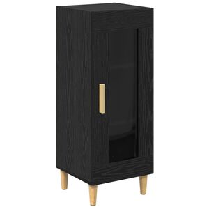 vidaXL Dressoir Zwart Eiken 34.5 x 32.5 x 90 cm Bewerkt hout