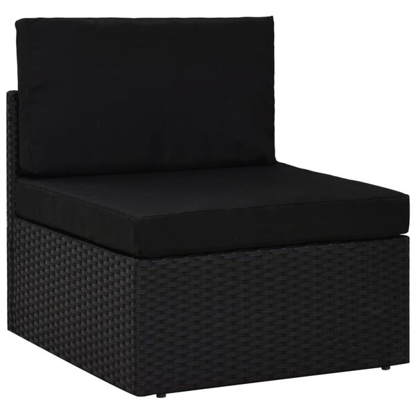 vidaXL 12-delige Loungeset met kussens poly rattan zwart