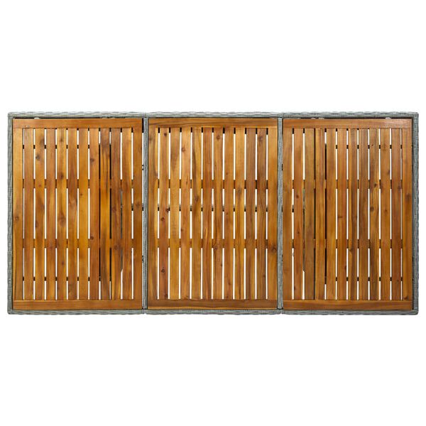 vidaXL Tuintafel poly rattan en massief acaciahout lichtgrijs