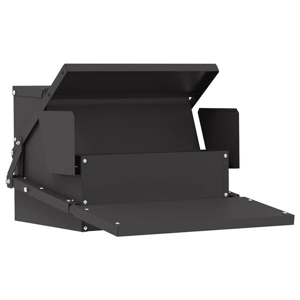 vidaXL Kippen Treadle Voeder Zwart 50 x 40 x 29 cm Koudgewalst Staal