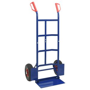 vidaXL Uitschuifbare handkar Blauw en Rood 57 x 46 x 113 cm Staal