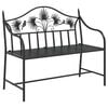vidaXL Tuinbank Zwart 104 x 52,5 x 89 cm Staal