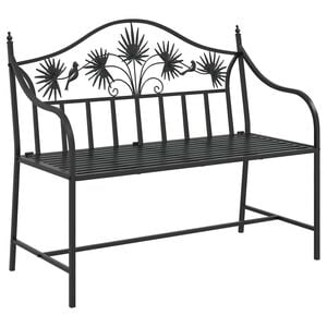 vidaXL Tuinbank Zwart 104 x 52,5 x 89 cm Staal