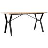 vidaXL Eettafel Y-frame 140x80x75,5 cm massief grenenhout en staal