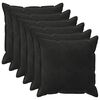vidaXL Kussensloop 6 pcs HOUTEN Zwart 70 x 70 cm Fluweel