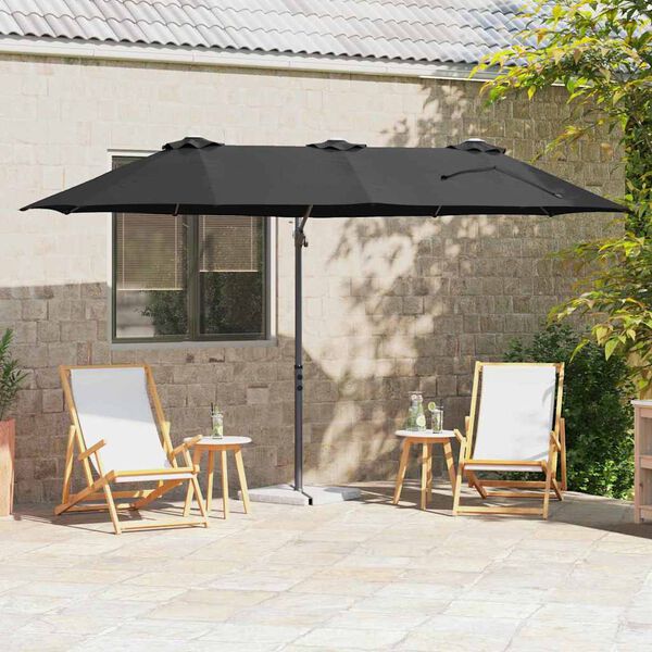 vidaXL Tuin Cantilever Parasol Zwart 372 x 198 x 243 cm