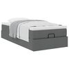 vidaXL Ottoman bed met matras 90x190cm stof donkergrijs