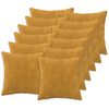 vidaXL Kussensloop 12 st HEERLEN Geel 40 x 40 cm Microfiber Fleece