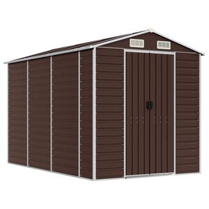 vidaXL Tuinhuis Bruin 191x300x198 cm Gegalvaniseerd Staal