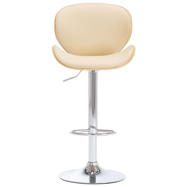 vidaXL Barkruk kunstleer crèmekleurig