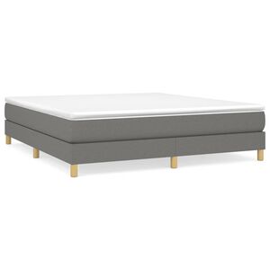 vidaXL Boxspring bed stof donkergrijs 180x200 cm