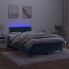 vidaXL Boxspring met matras en LED fluweel donkerblauw 120x190 cm
