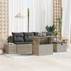 vidaXL Tuin Sofa Set 6 pcs Lichtgrijs poly rattan