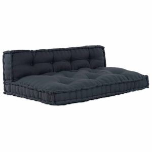 vidaXL Pallet Sofa Kussen 2 pcs Antracietkleurig 120 x 80 x 38 cm Stof