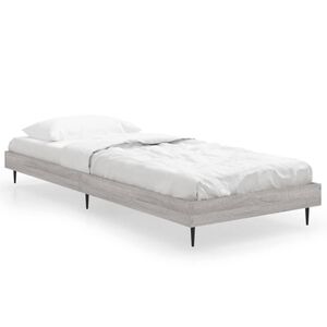 vidaXL Bedframe bewerkt hout grijs sonoma eikenkleurig 75x190 cm