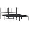 vidaXL Bedframe met hoofdbord metaal zwart 140x200 cm