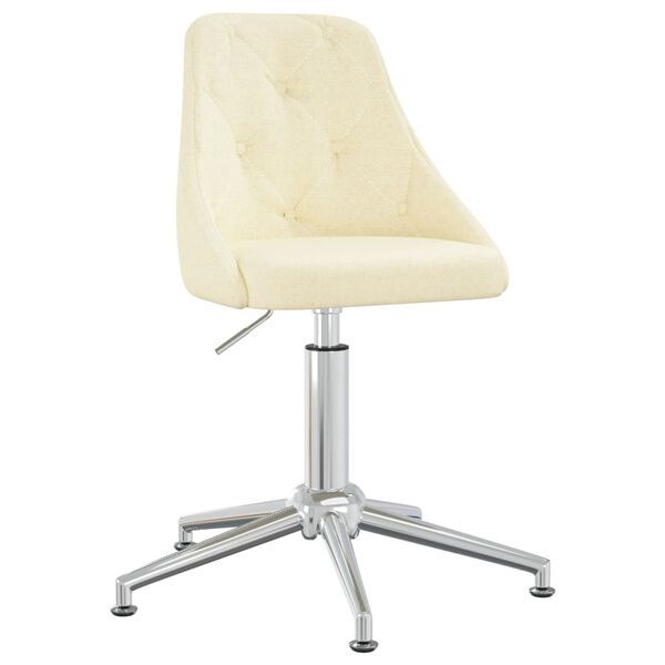 vidaXL Eetkamerstoel draaibaar stof cr&egrave;mekleurig