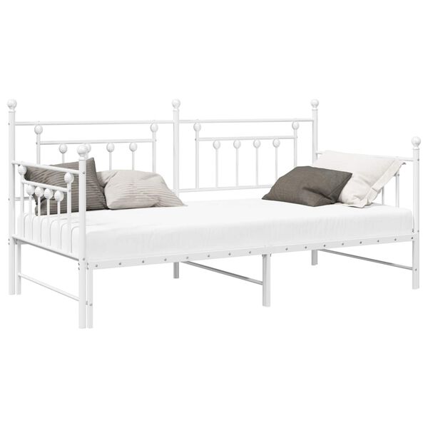 vidaXL Bedframe voor een daybed Wit 100 x 200 cm Staal