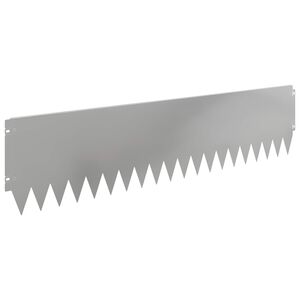vidaXL Gazonrand 10 pcs 103 x 25 cm Staal Zilverkleurig