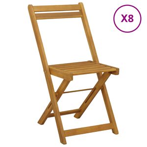 vidaXL Bistrostoelen voor buiten 8 pcs Naturel 40 x 53 x 80 cm