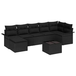 vidaXL Tuin Sofa Set 8 st Zwart poly rattan