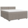 vidaXL Boxspringbed met matras met hoofdeinde Taupe 140 x 190 cm Stof