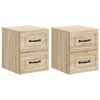 vidaXL Wandbeugel Bedkast 2 st Sonoma Eiken 34,5 x 33 x 40 cm