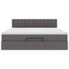 vidaXL Ottoman bed met matras 160x200cm kunstleer grijs