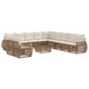 vidaXL Tuinbankenset 12 st Beige en Cr&egrave;me Wit poly rattan