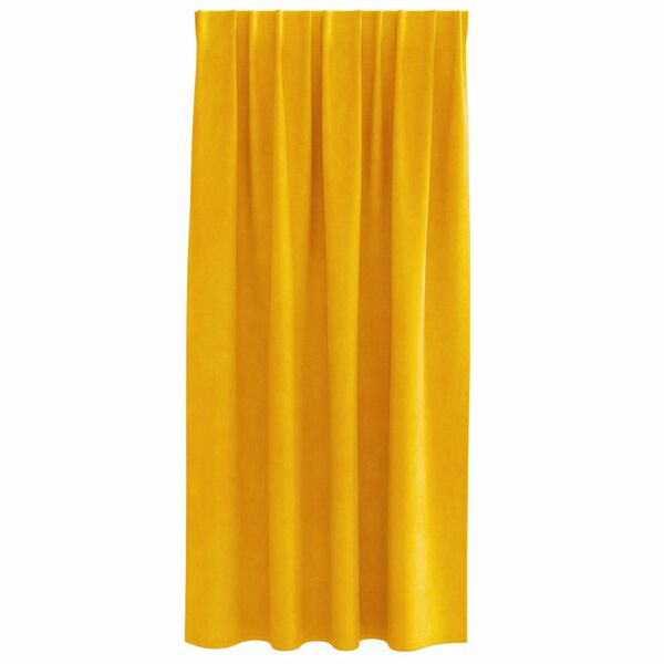 vidaXL Verduisterende gordijnen 2 pcs Mosterdgeel 140 x 175 cm Fluweel