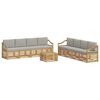 vidaXL Buiten bankenset 9 st Wit en Lichtgrijs Polyester