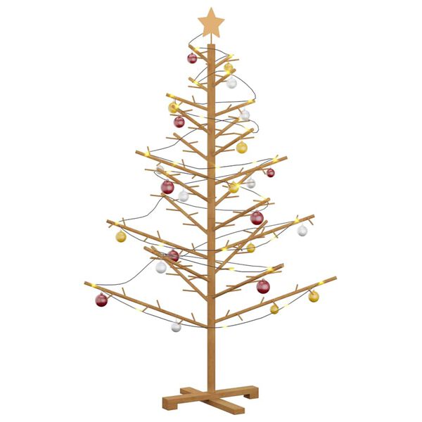 vidaXL Houten kerstboom met standaard Bruin 150 cm Massief grenenhout
