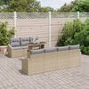 vidaXL Tuin Sofa Set met kussen 8 pcs Beige en Licht Grijs poly rattan