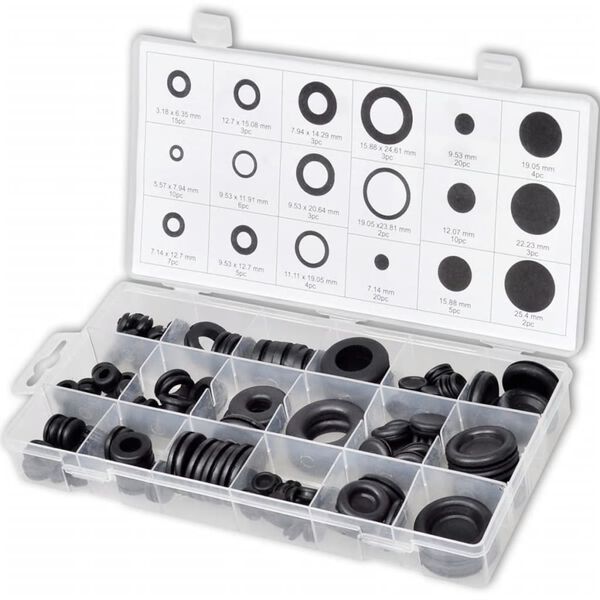 Set met rubberen dichtingsringen afsluitringen en doppen 125 st