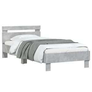 vidaXL Bedframe met Hoofdeinde Betongrijs 80 x 200 cm Bewerkt hout