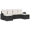 vidaXL Bankstel 6 st Zwart en Cr&egrave;me poly rattan