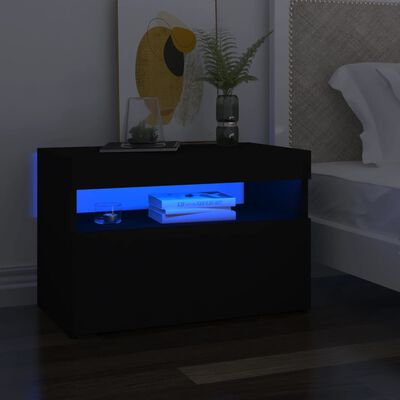 vidaXL Tv-meubelen 2 st met LED-verlichting 60x35x40 cm zwart