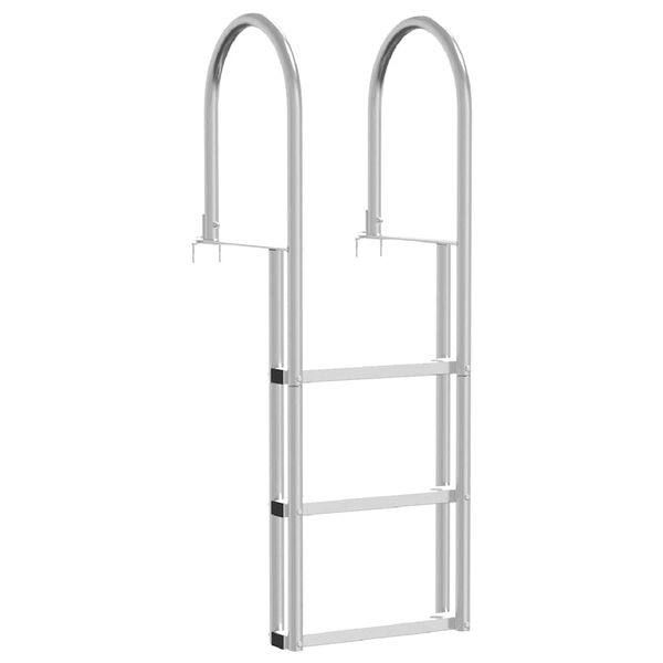 vidaXL 3-Traps Steigerladder Zilver 45 x 11,5 x 134 cm Aluminium