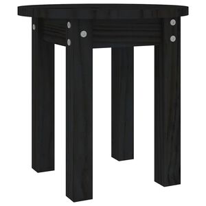 vidaXL Salontafel &Oslash; 35x35 cm massief grenenhout zwart