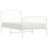 vidaXL Bedframe met hoofd- en voeteneinde metaal wit 100x200 cm