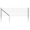 vidaXL gaashek met grondpennen 10 x 0,4 m PVC-Coated Staal Grijs Mesh