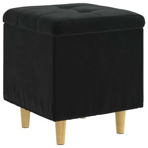 vidaXL Ottoman met Opbergruimte Zwart 40 x 40 x 45 cm Fluweel